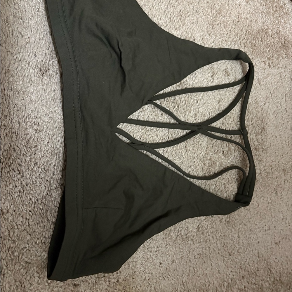 Lululemon Athletica Dark Green Strappy Sports Bra